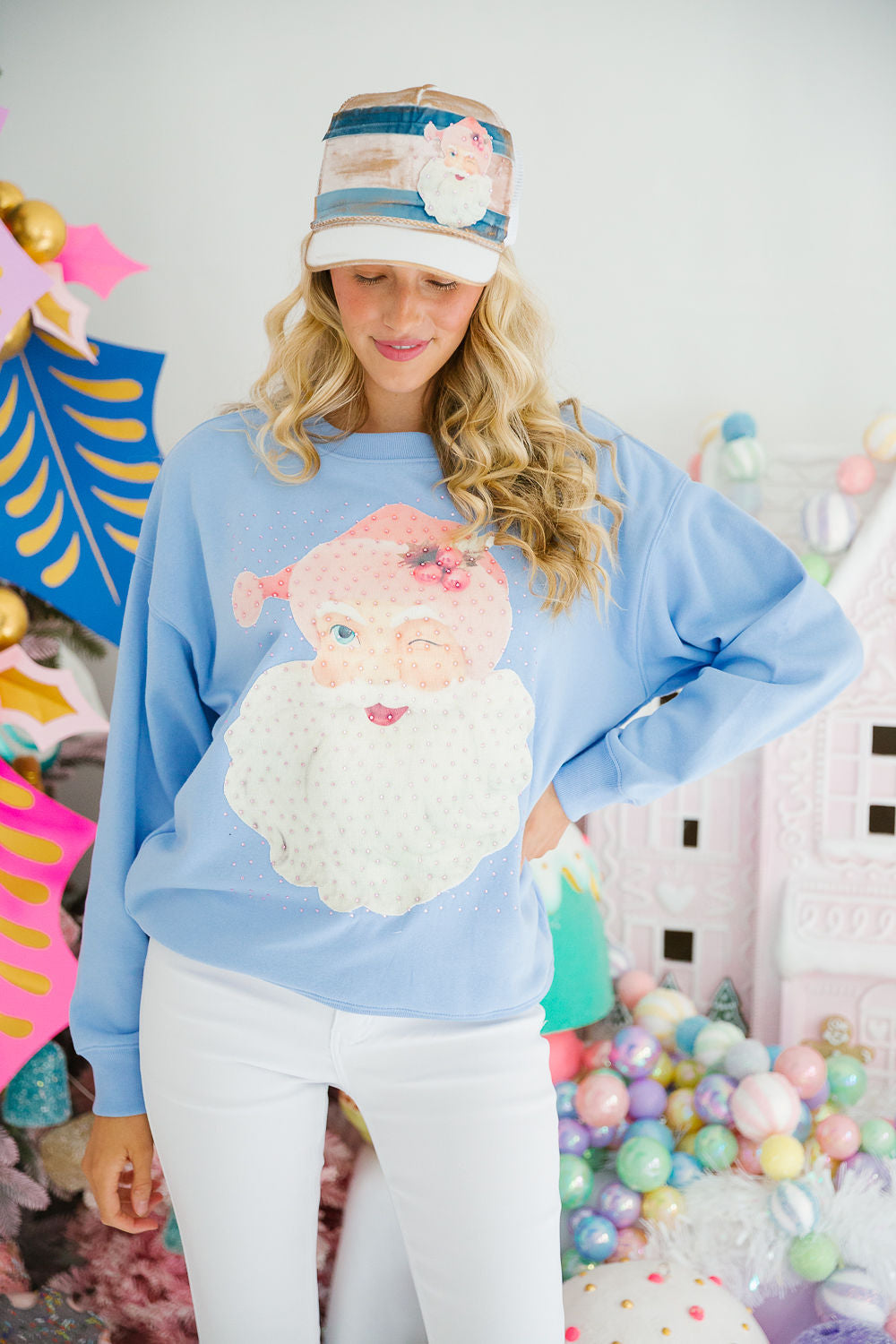 SANTA'S FAVORITE BLUE PULLOVER PULLOVER Judith March