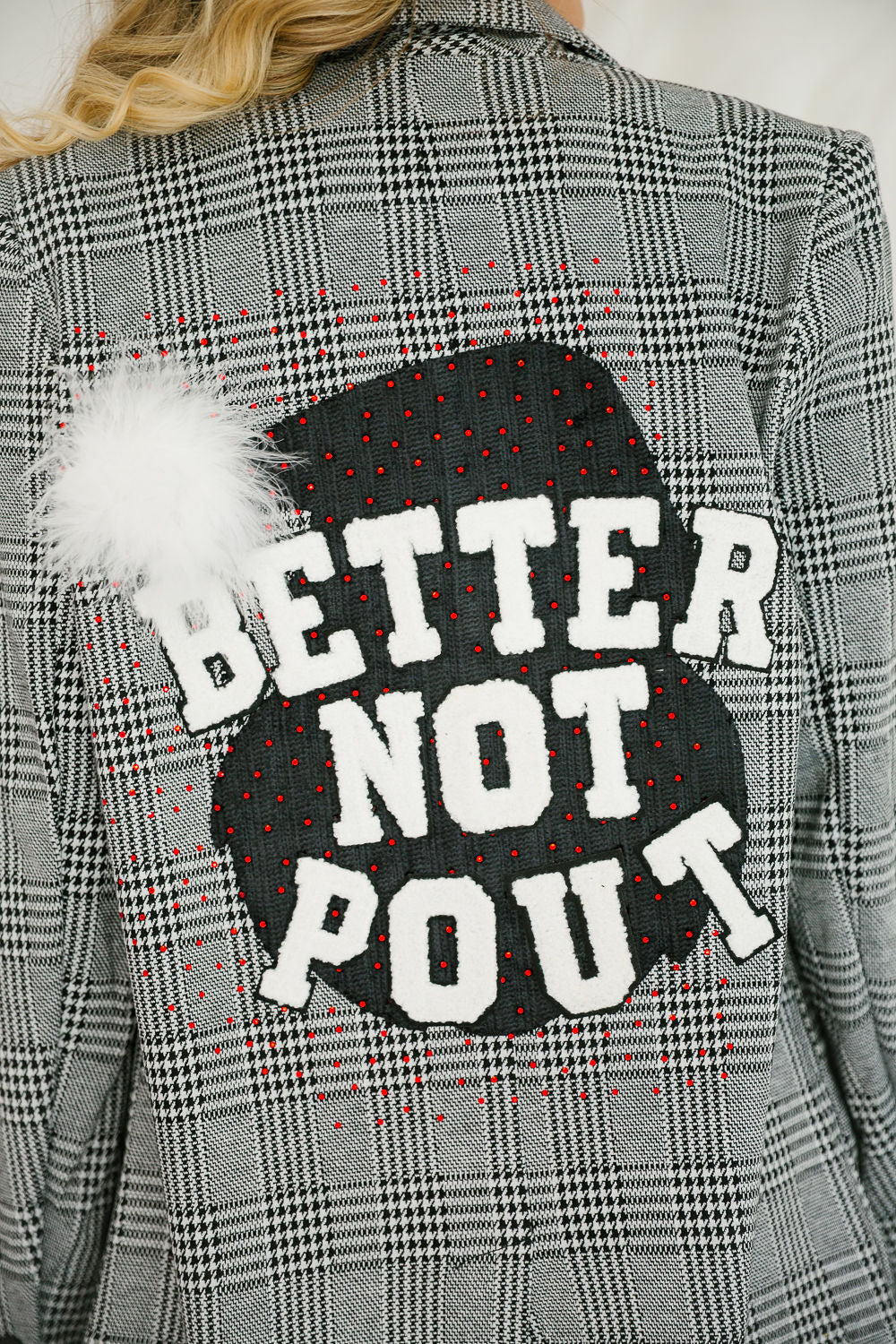 BETTER NOT POUT PLAID BLAZER BLAZER Judith March