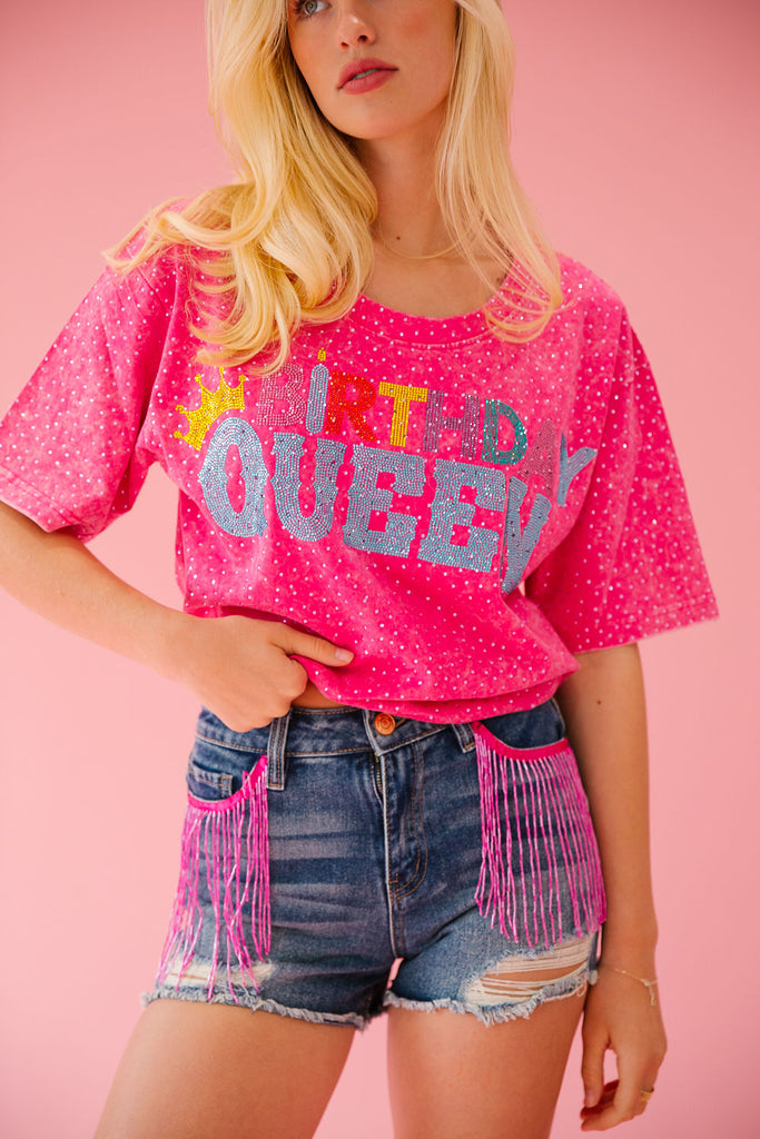 BIRTHDAY QUEEN BEJEWELED TEE Tee Judith March