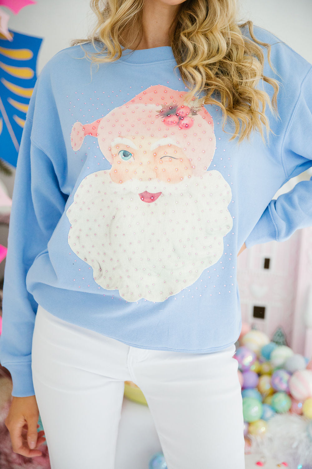 SANTA'S FAVORITE BLUE PULLOVER PULLOVER Judith March