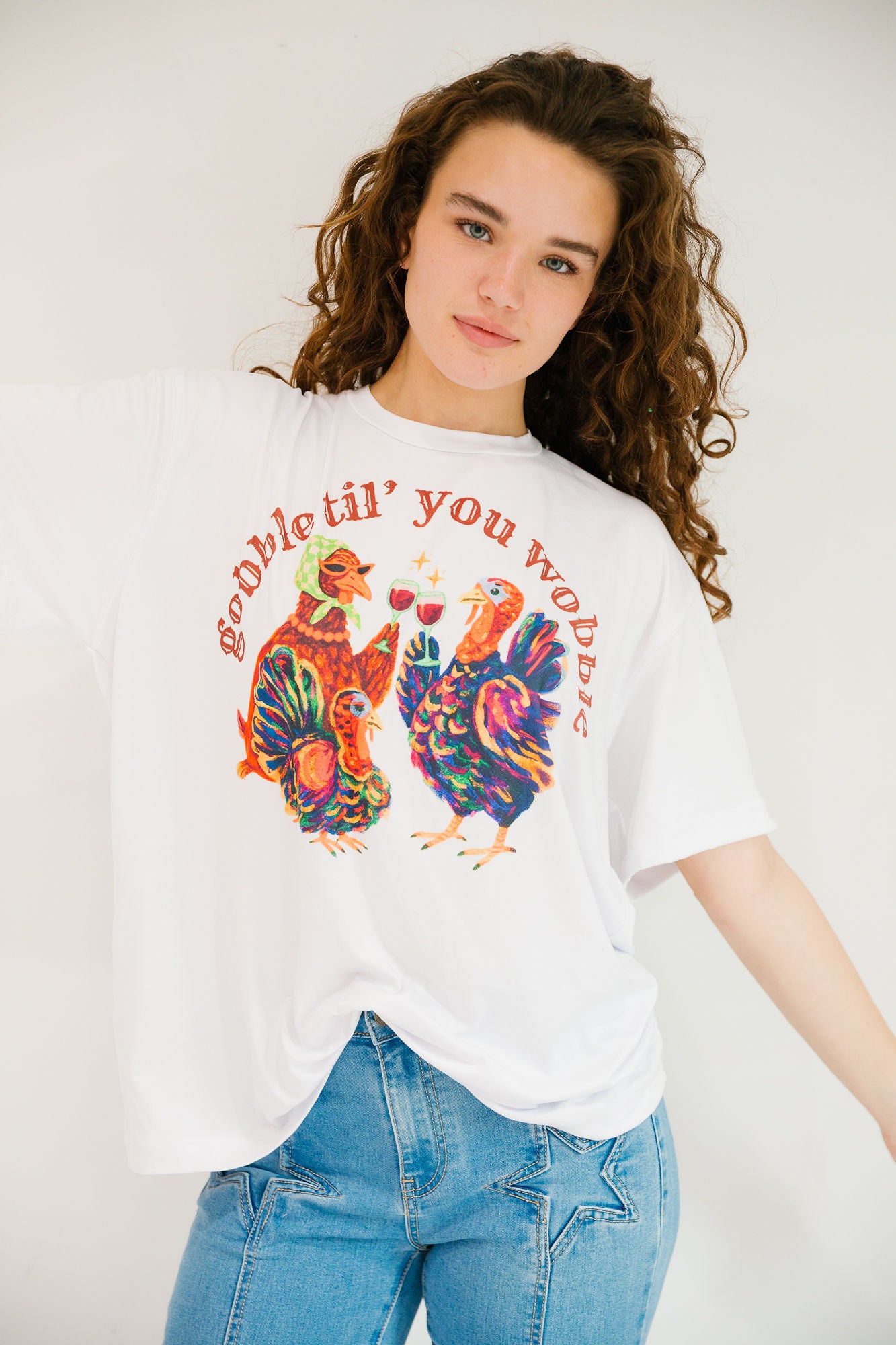 *GOBBLE TIL YOU WOBBLE TEE - MEDIUM PULLOVER Judith March
