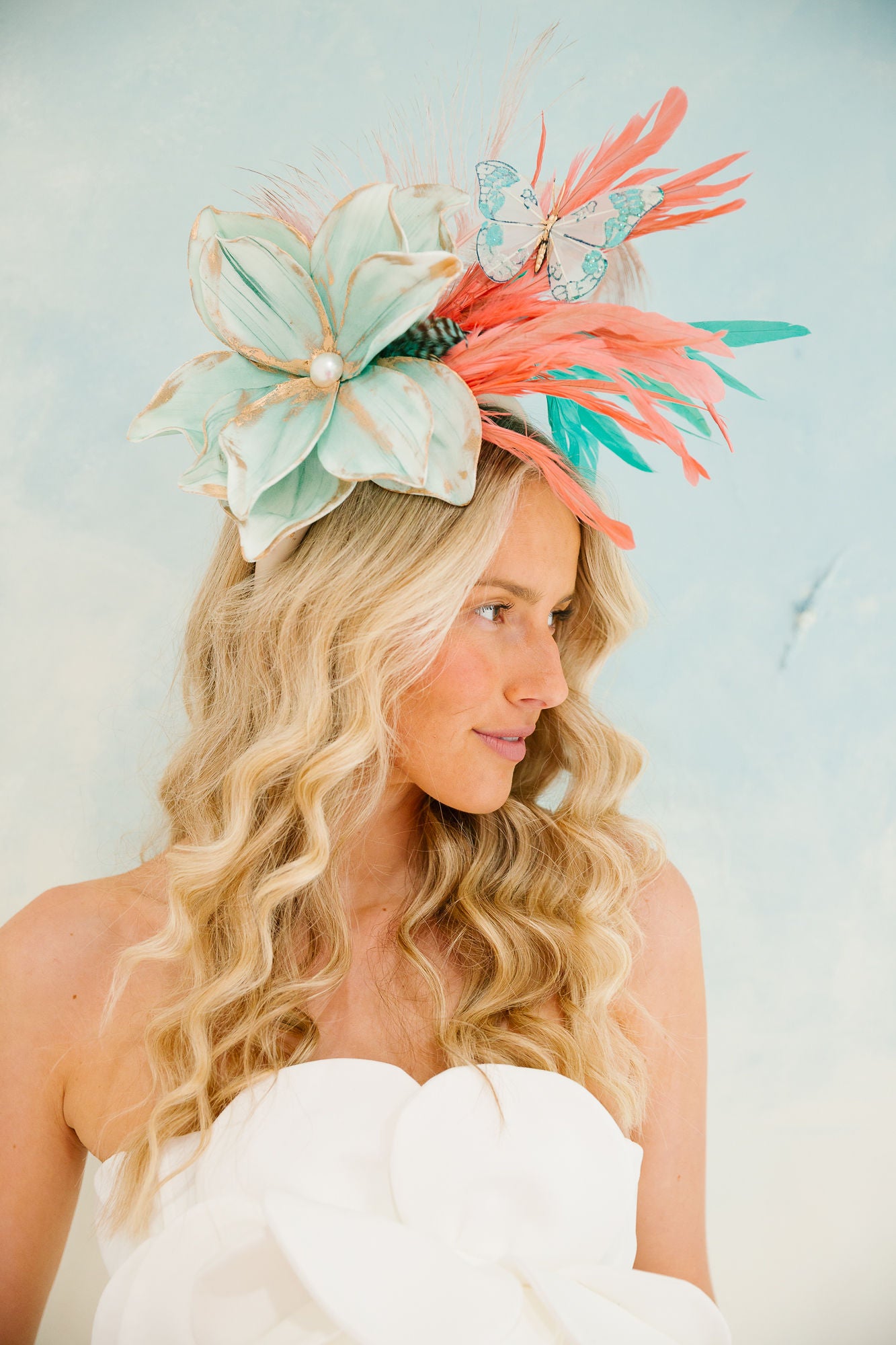 BLUEGRASS BLOSSOM FASCINATOR (ONE OF A KIND) FASCINATOR Judith March