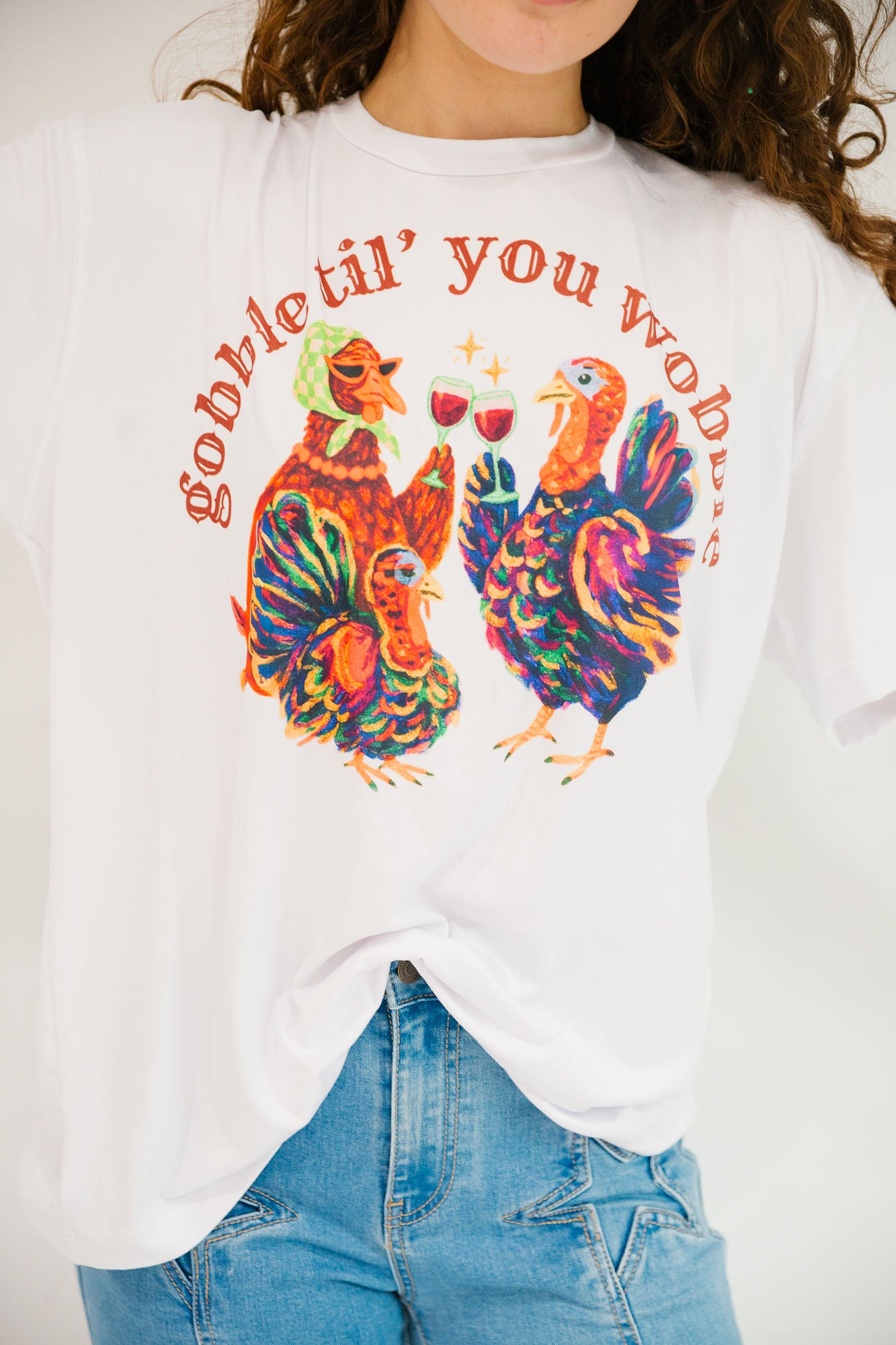 *GOBBLE TIL YOU WOBBLE TEE - MEDIUM PULLOVER Judith March