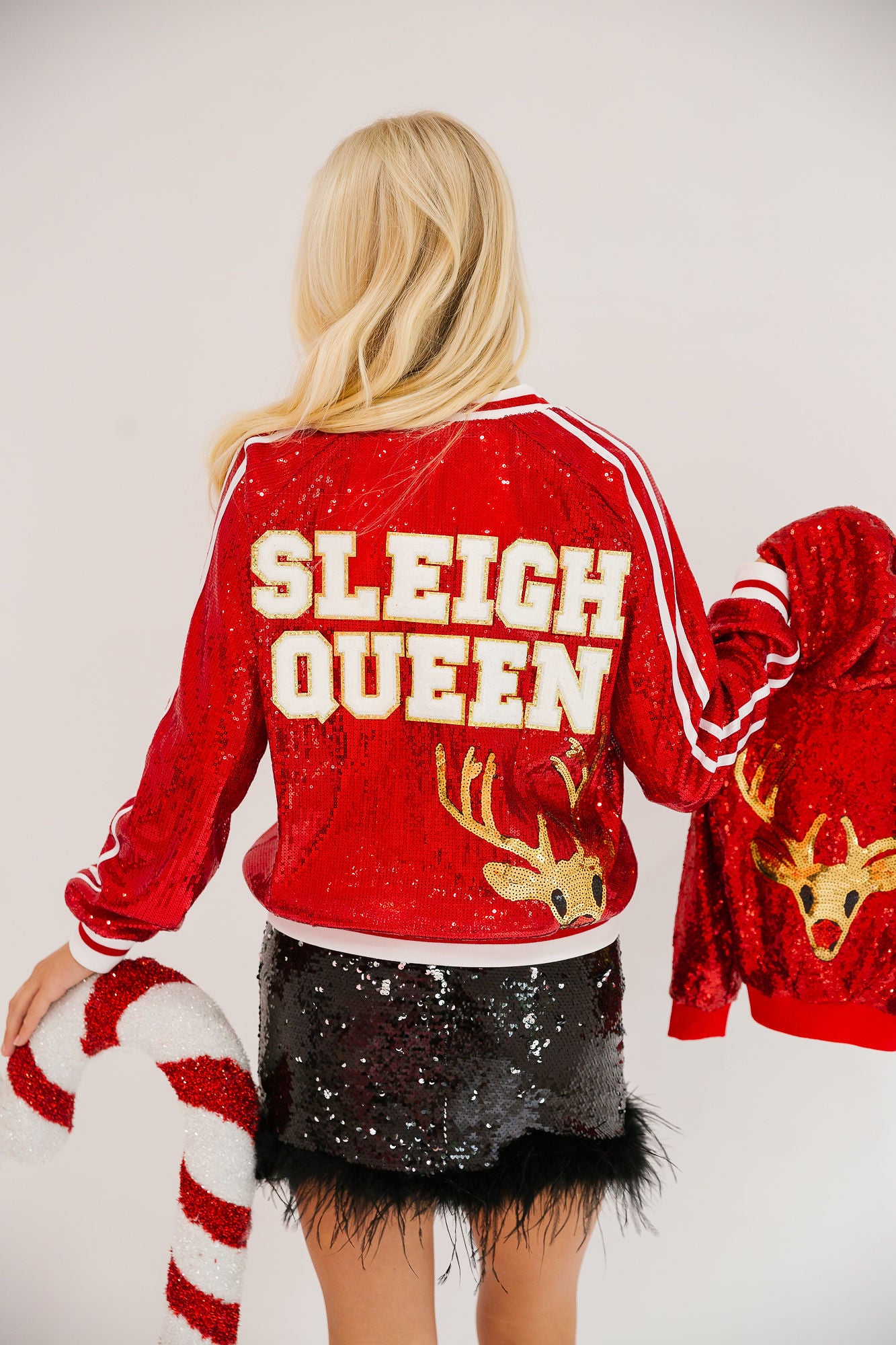 SLEIGH QUEEN RED SEQUIN JACKET JACKET Judith March