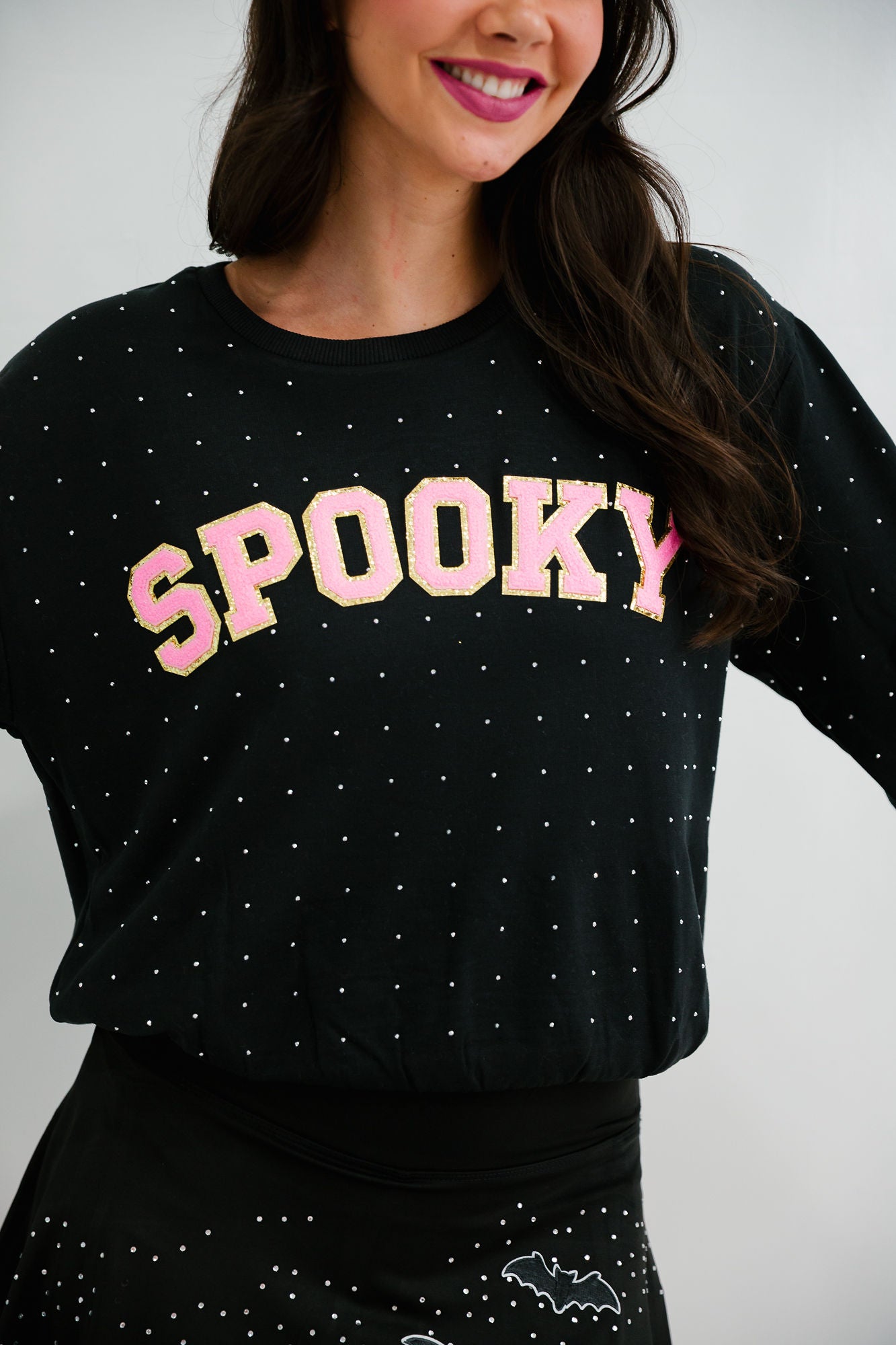 SPOOKY SPARKLE BLACK PULLOVER PULLOVER Judith March