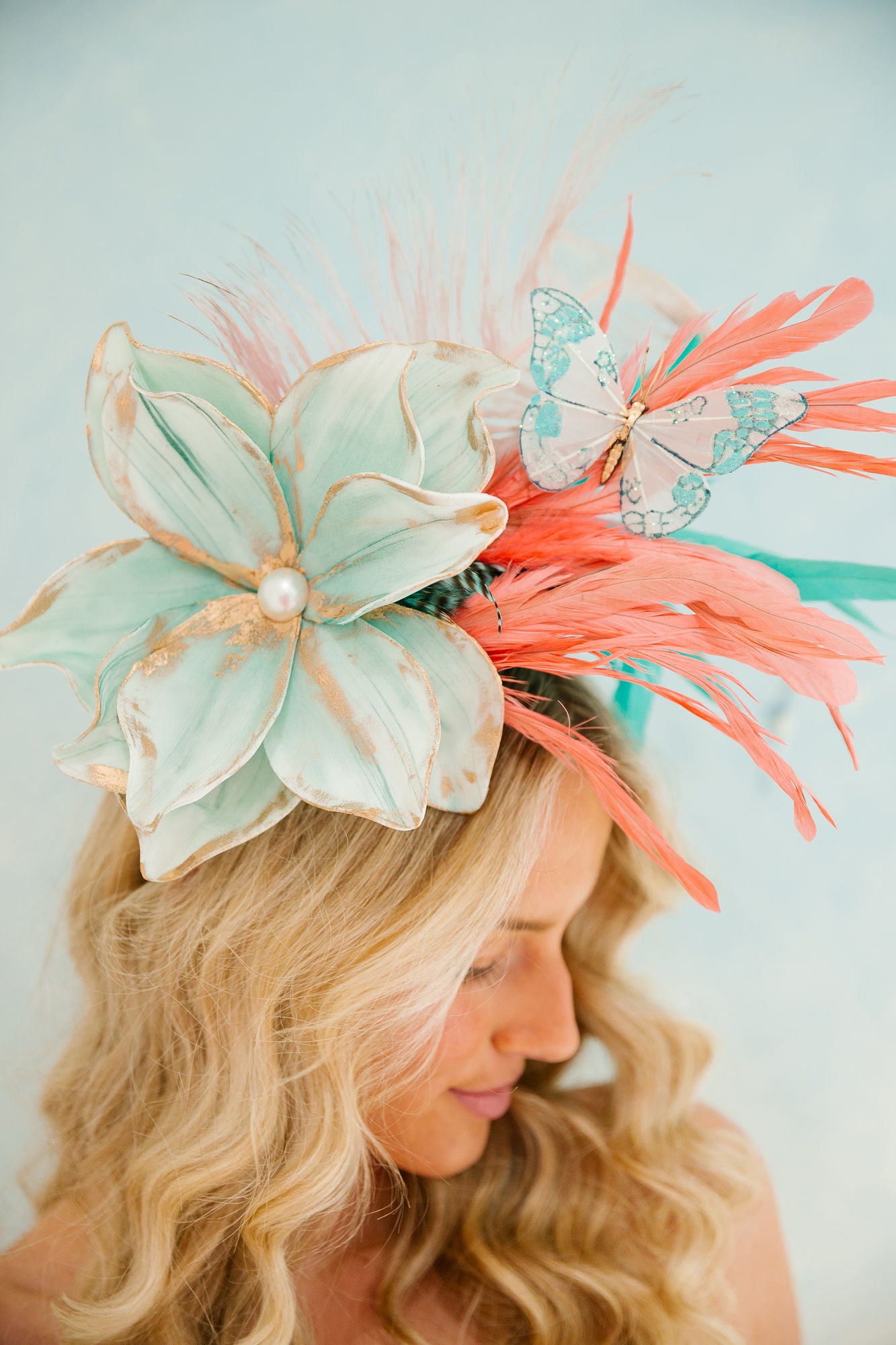 BLUEGRASS BLOSSOM FASCINATOR (ONE OF A KIND) FASCINATOR Judith March
