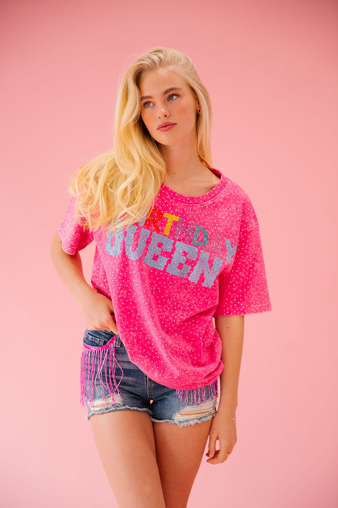 BIRTHDAY QUEEN BEJEWELED TEE Tee Judith March