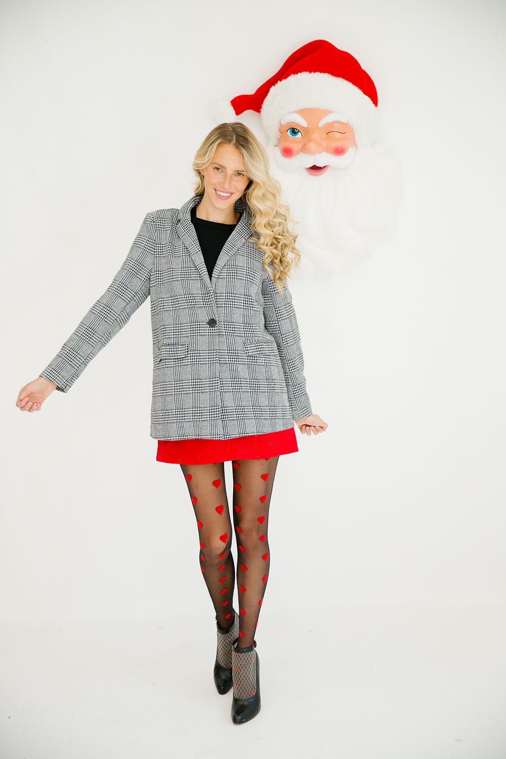 BETTER NOT POUT PLAID BLAZER BLAZER Judith March