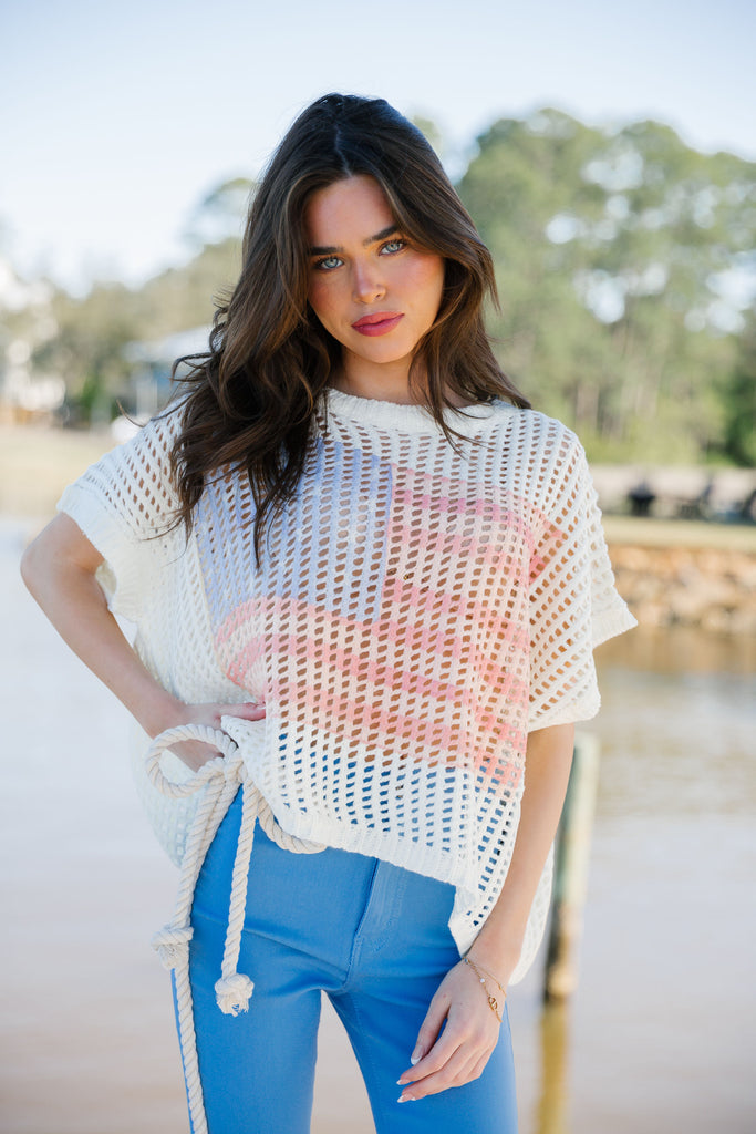 WATERCOLOR FLAG CROCHET TOP TOP Judith March