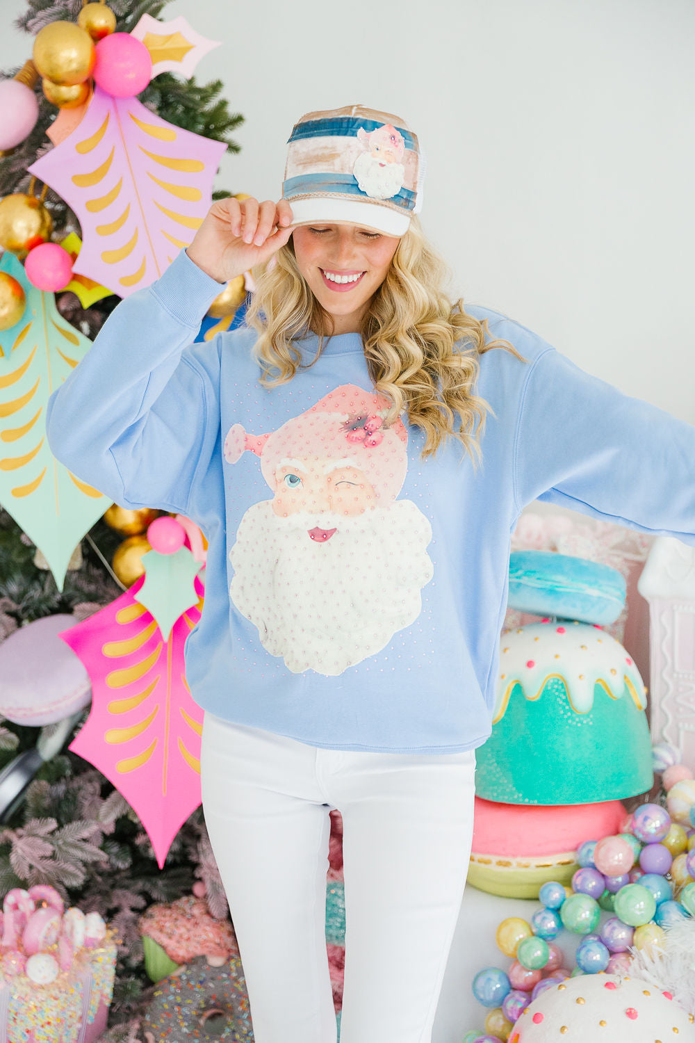 SANTA'S FAVORITE BLUE PULLOVER PULLOVER Judith March