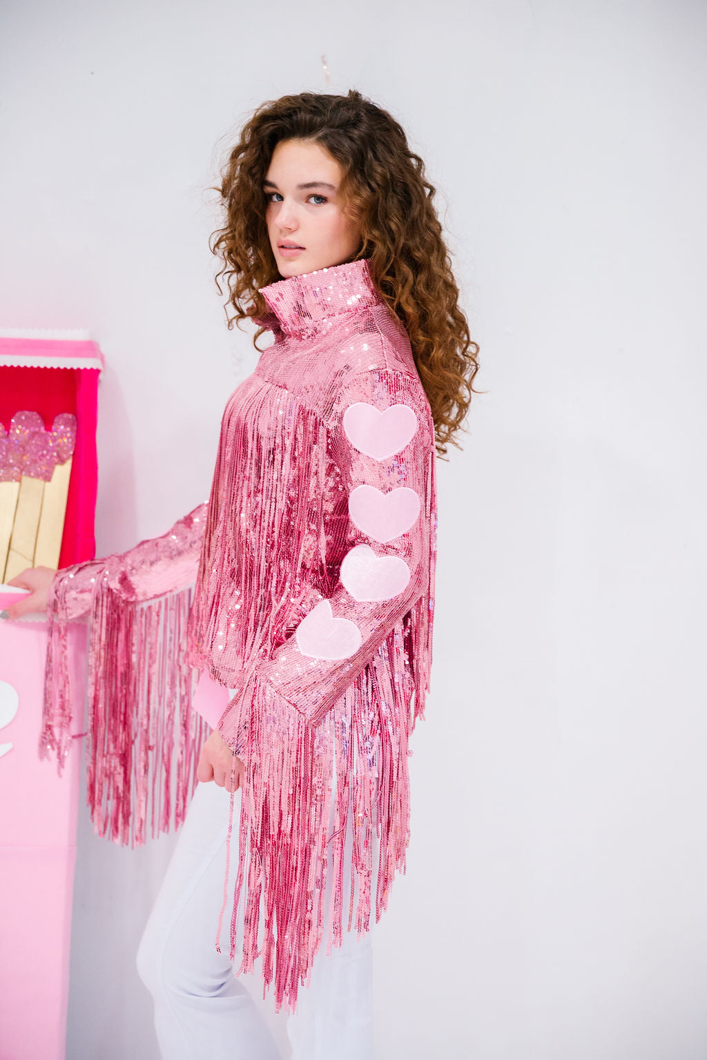LOVERGIRL SEQUIN FRINGE JACKET JACKET Judith March