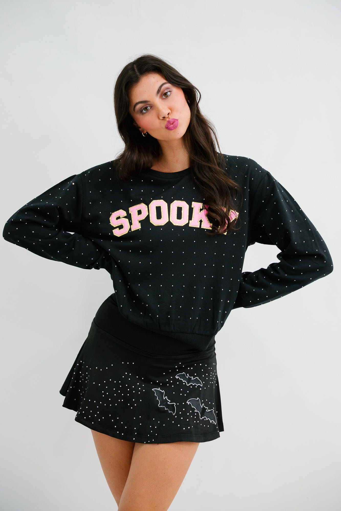 SPOOKY SPARKLE BLACK PULLOVER PULLOVER Judith March