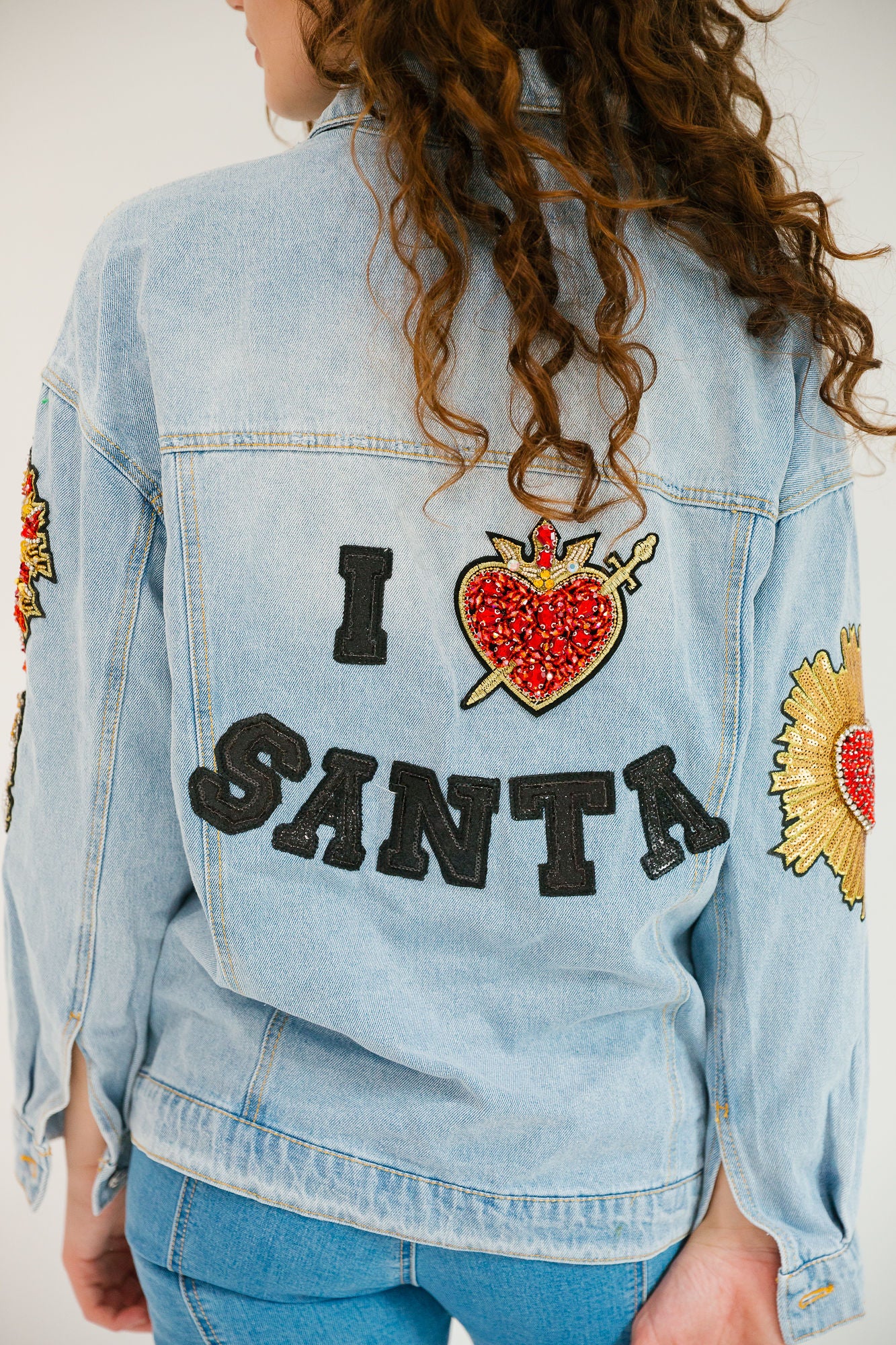 *I HEART SANTA DENIM JACKET - SMALL PULLOVER Judith March