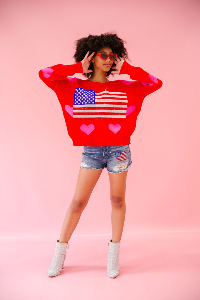 LET FREEDOM RING RED HEART SWEATER (PRE-ORDER) SWEATER Judith March