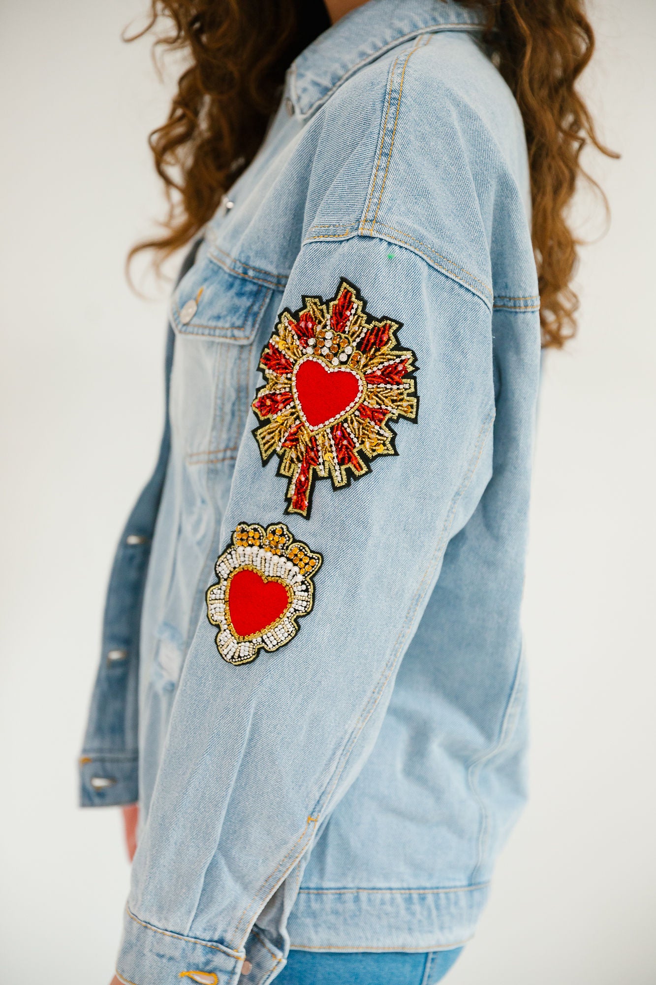 *I HEART SANTA DENIM JACKET - SMALL PULLOVER Judith March