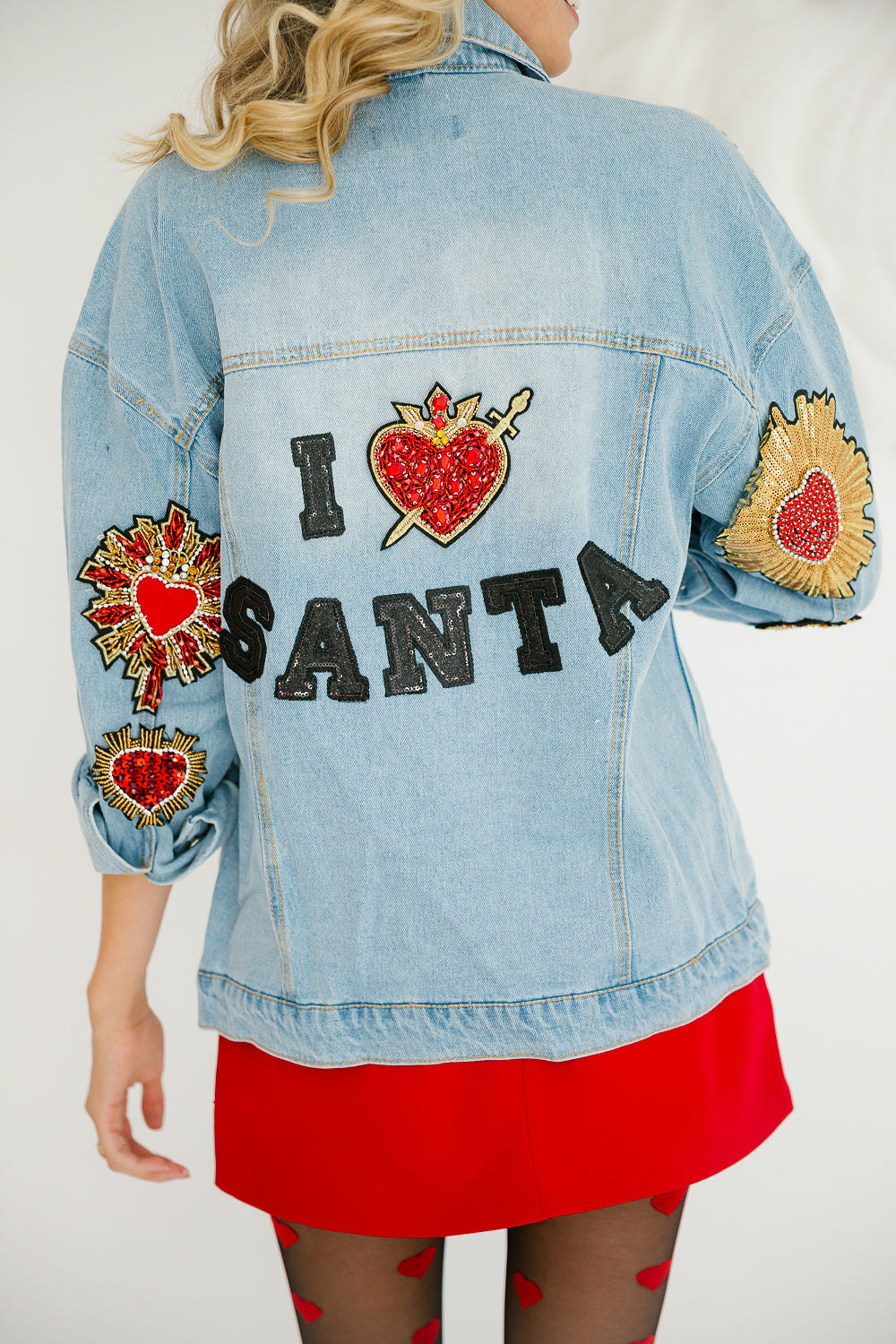 I HEART SANTA DENIM JACKET JACKET Judith March