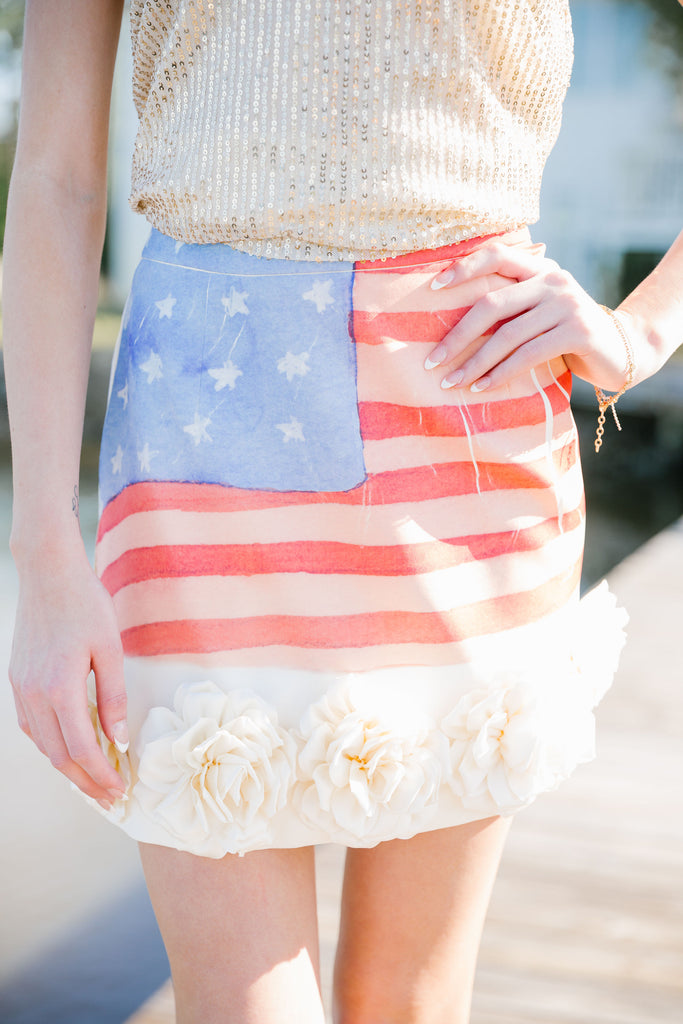 ALL AMERICAN FLORAL SKIRT SKIRT Judith March