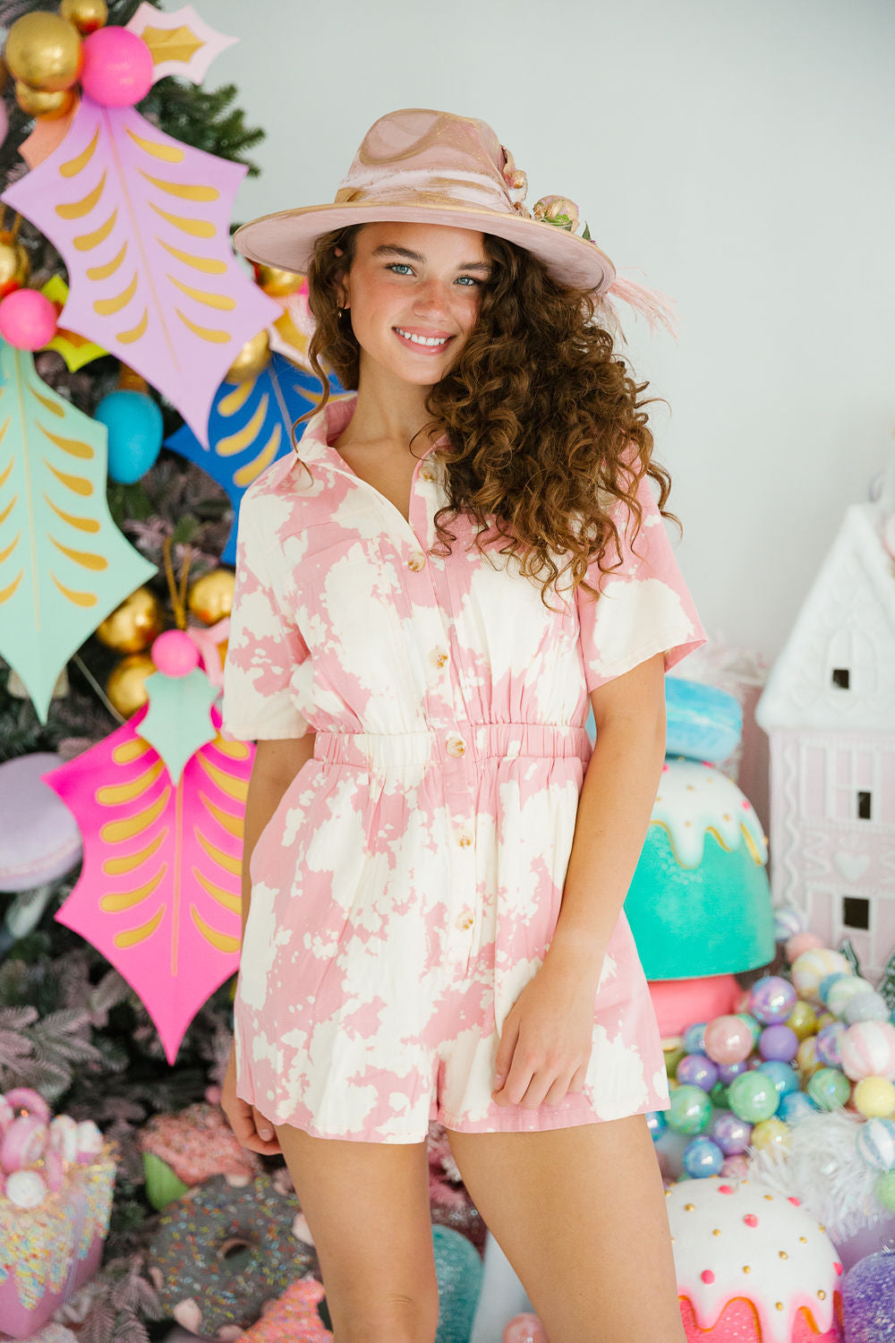 SANTA'S FAVORITE TYE DYE ROMPER ROMPER Judith March