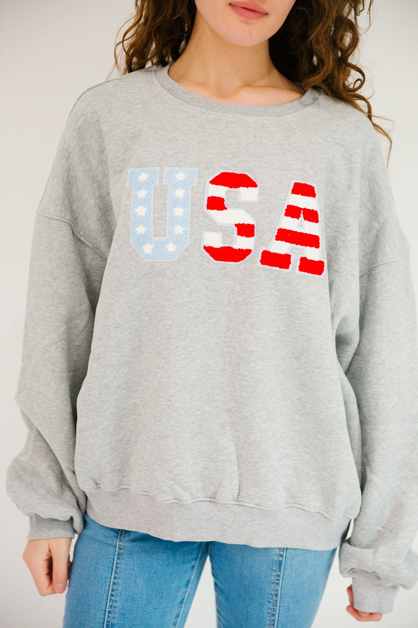 *USA GREY PULLOVER - LARGE PULLOVER Judith March