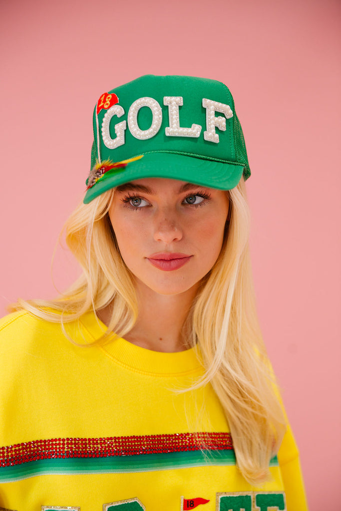 BEADED GOLF GREEN TRUCKER HAT (PRE-ORDER) TRUCKER HAT Judith March