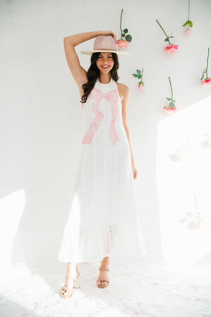 PINK BOW CROCHET DRESS DRESS Judith March   
