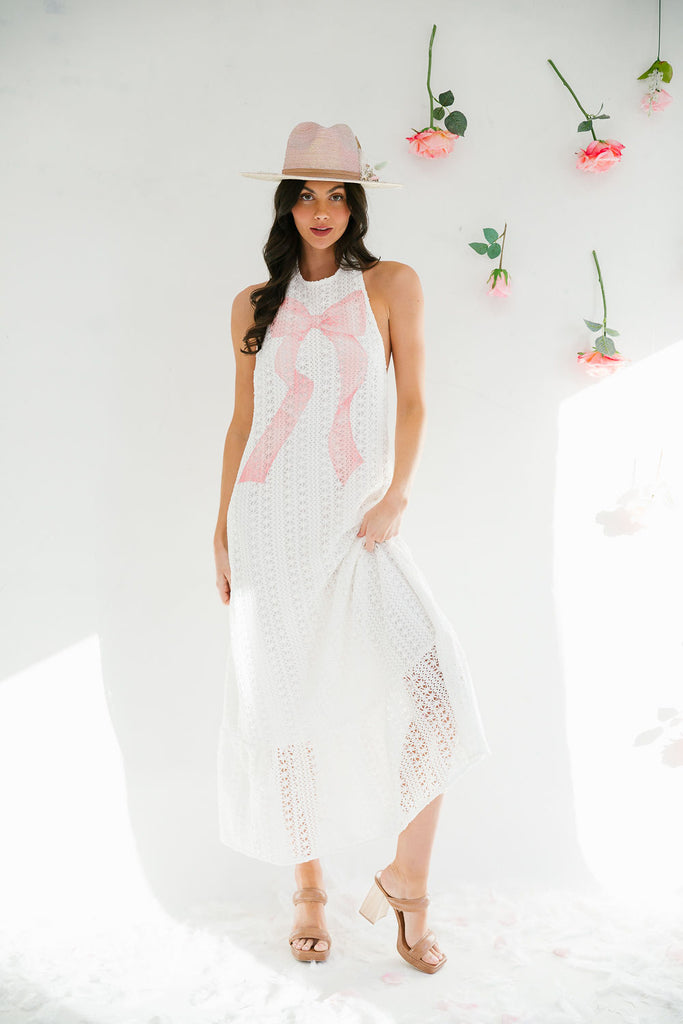 PINK BOW CROCHET DRESS DRESS Judith March   
