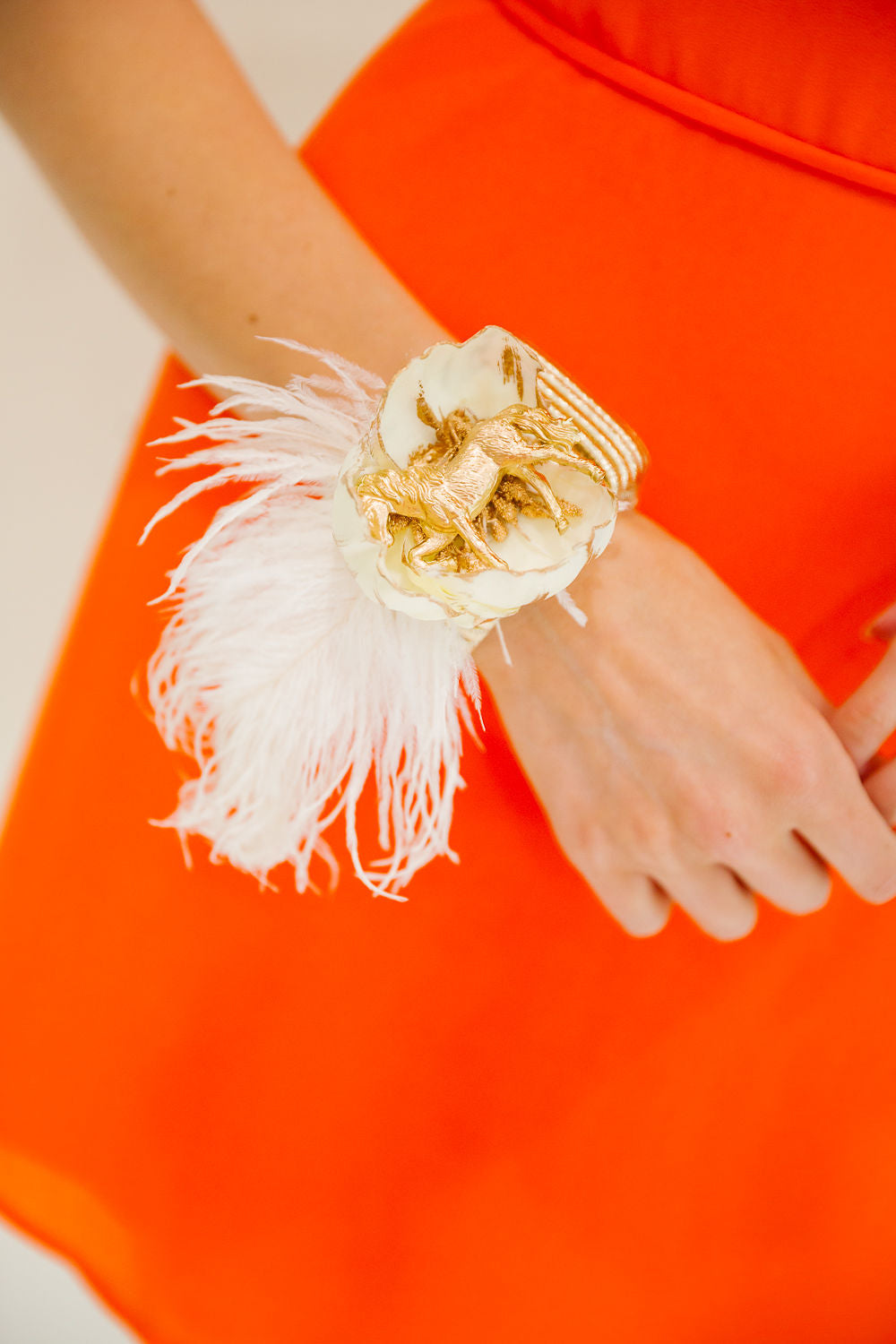 GOLDEN RACE FEATHER CUFF BRACELET Judith March
