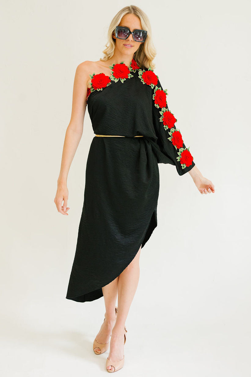 RACING ROSE BLACK DRESS DRESS Judith March