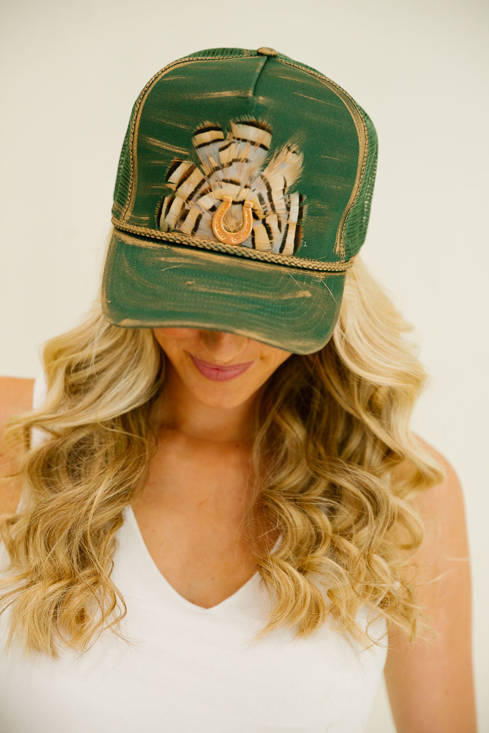 RACING LUCK GREEN STRUCTURED HAT HAT Judith March