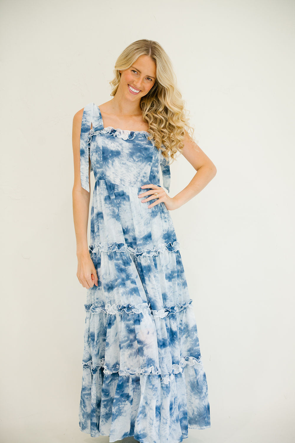 *BLUE TIE DYE MAXI DRESS - MULTIPLE SIZES DRESS Judith March