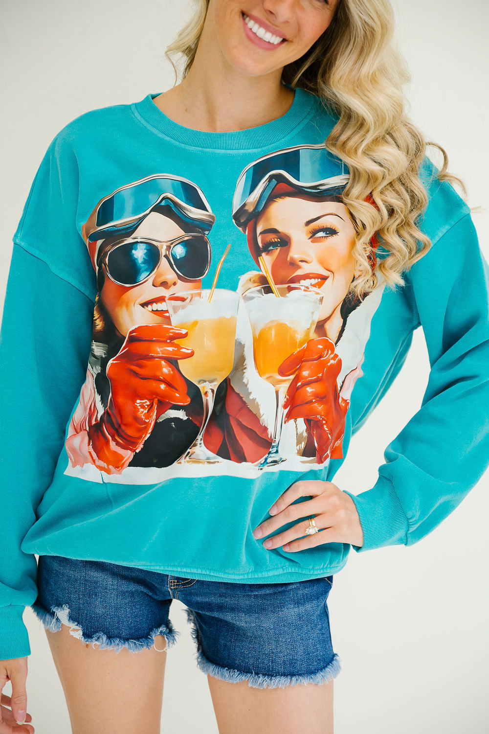 *SLOPESIDE SPRITZ TURQUOISE PULLOVER - XL PULLOVER Judith March