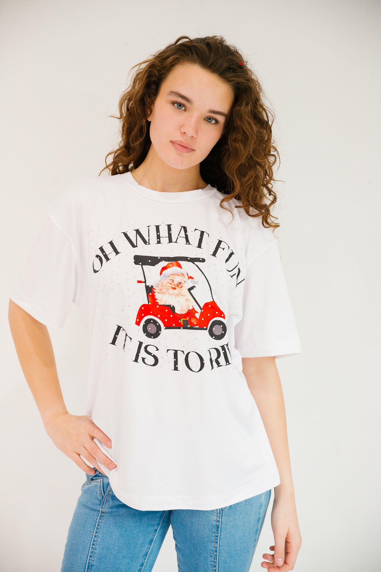 *OH WHAT FUN SANTA TEE - MULTIPLE SIZES PULLOVER Judith March