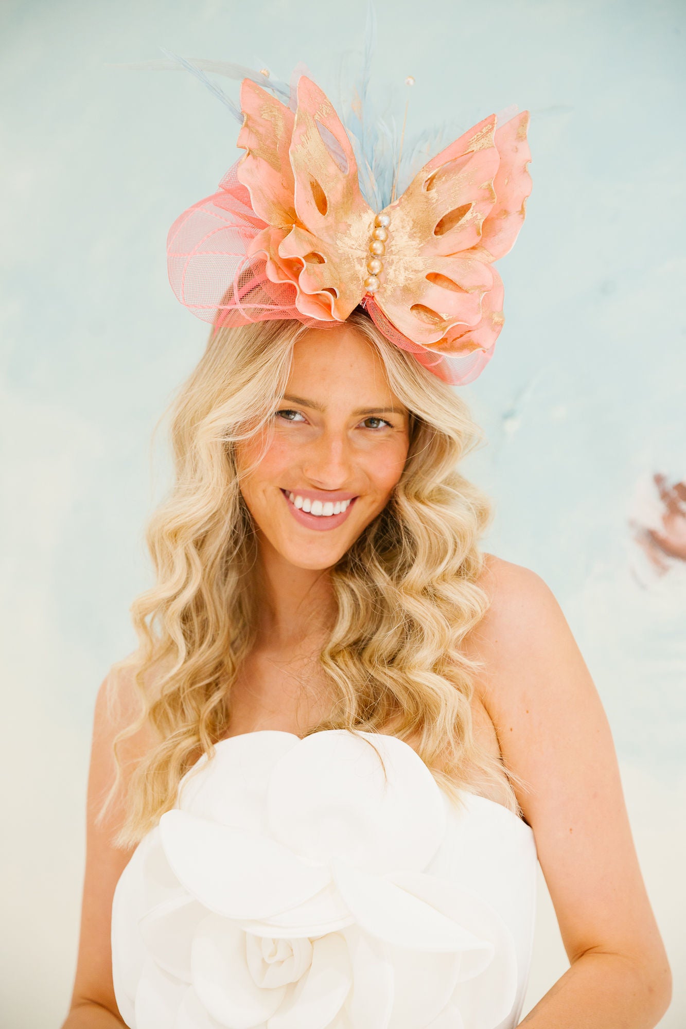 BLUSHING BUTTERFLY FASCINATOR (ONE OF A KIND) FASCINATOR Judith March