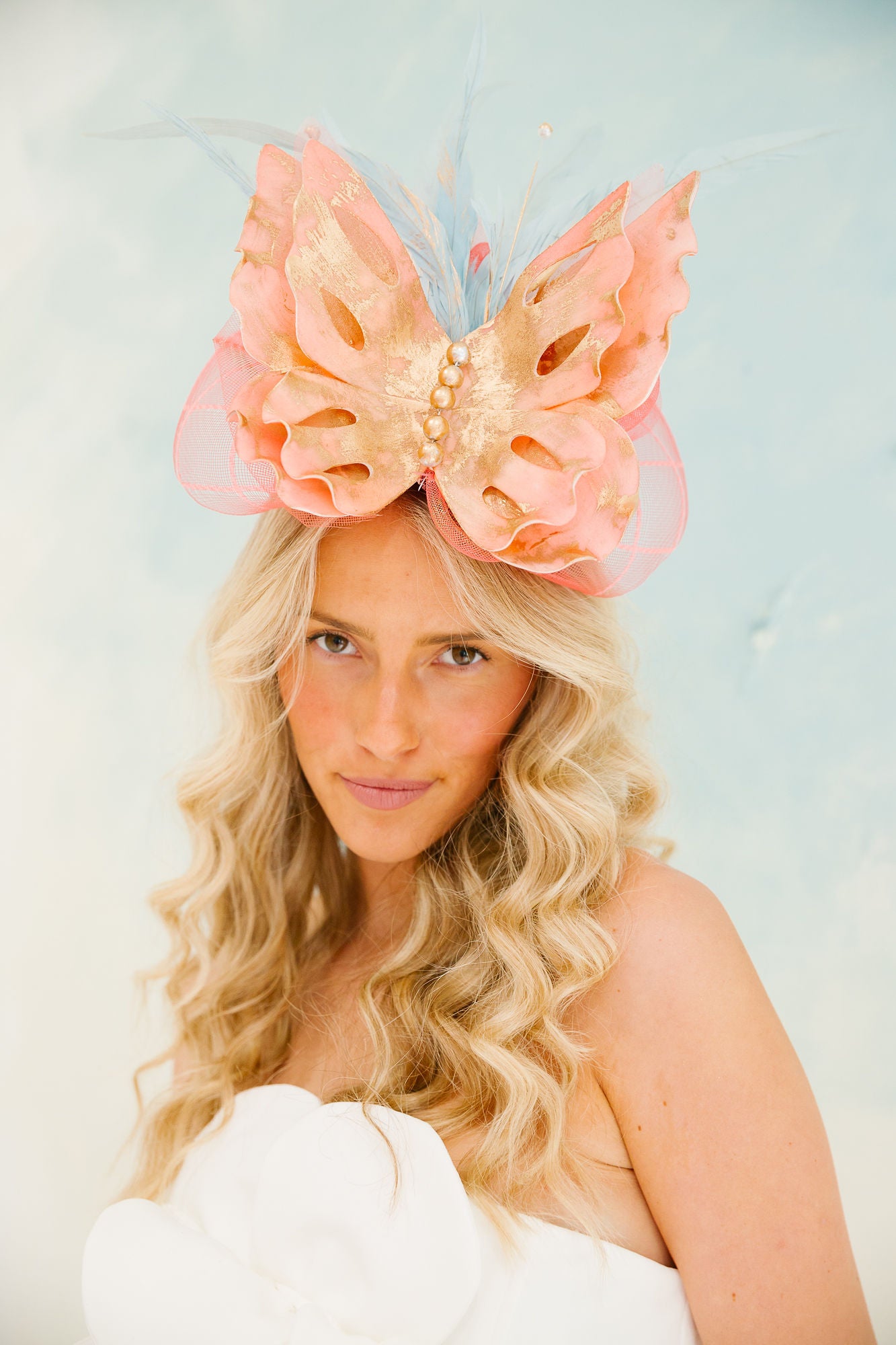 BLUSHING BUTTERFLY FASCINATOR (ONE OF A KIND) FASCINATOR Judith March