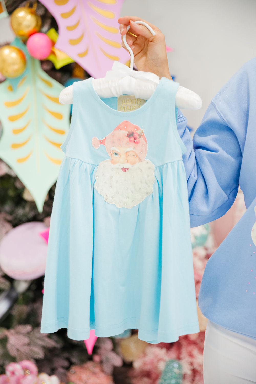 MINI KIDS SANTA'S FAVORITE BLUE DRESS DRESS Judith March
