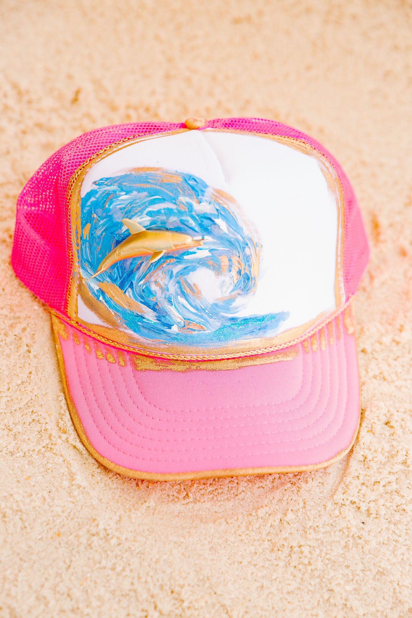 ABSTRACT DOLPHIN TRUCKER HAT TRUCKER HAT Judith March