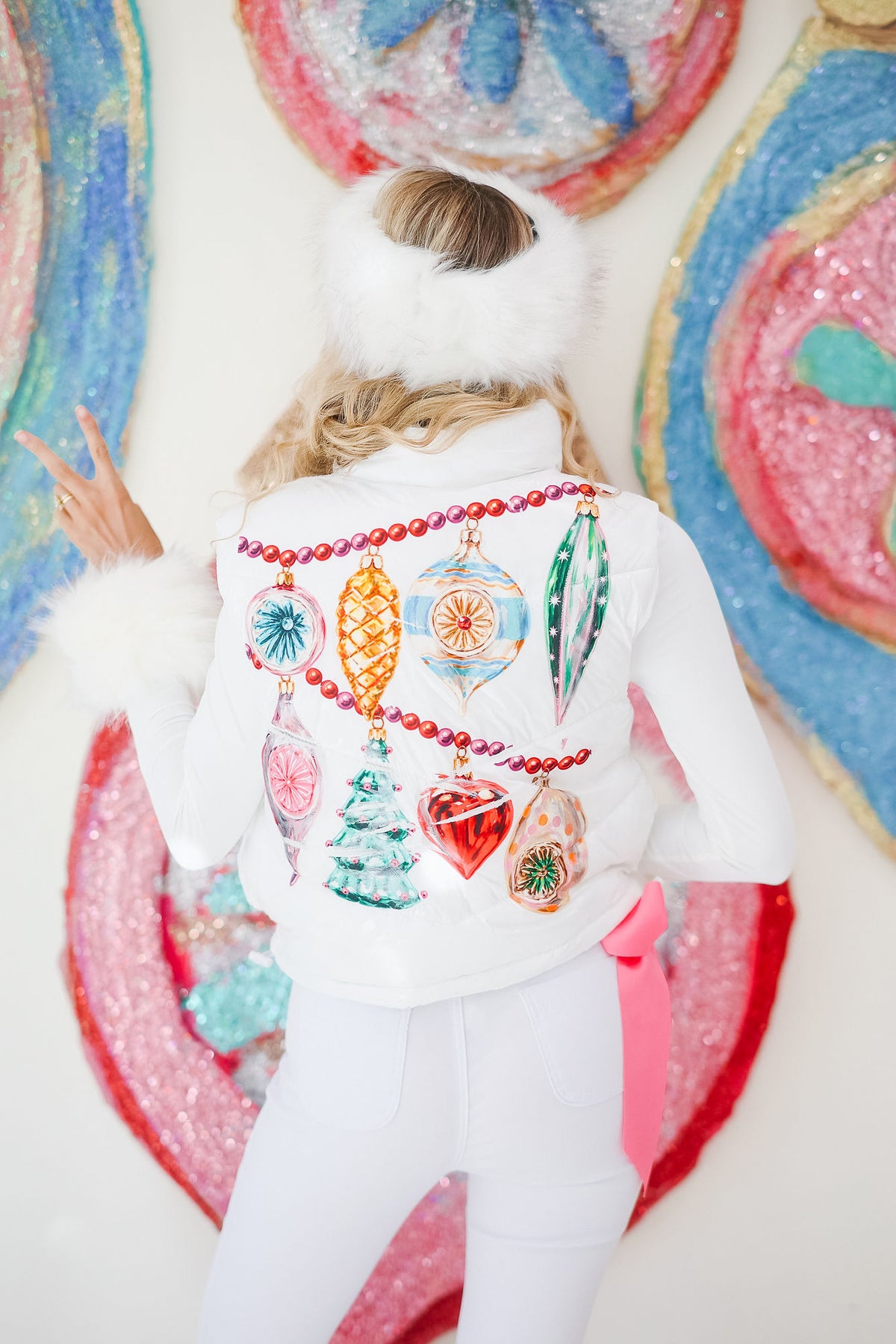 DECK THE HALLS WHITE VEST VEST Judith March