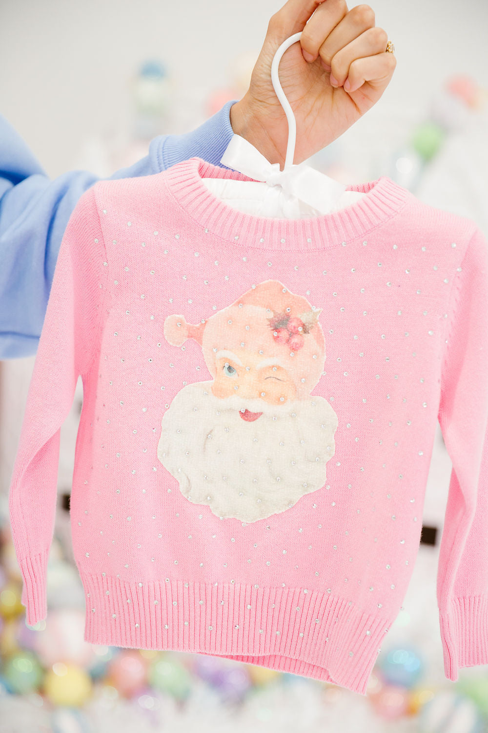 MINI KIDS SANTA'S FAVORITE PINK SWEATER SWEATER Judith March