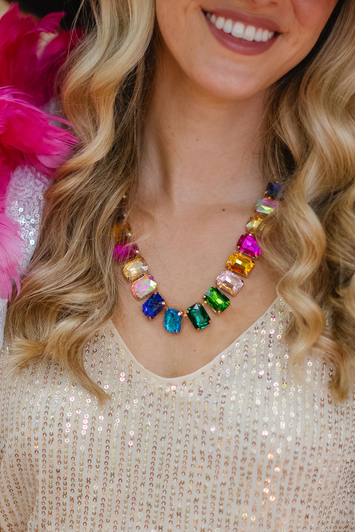THE RAINBOW RUSH STATEMENT NECKLACE