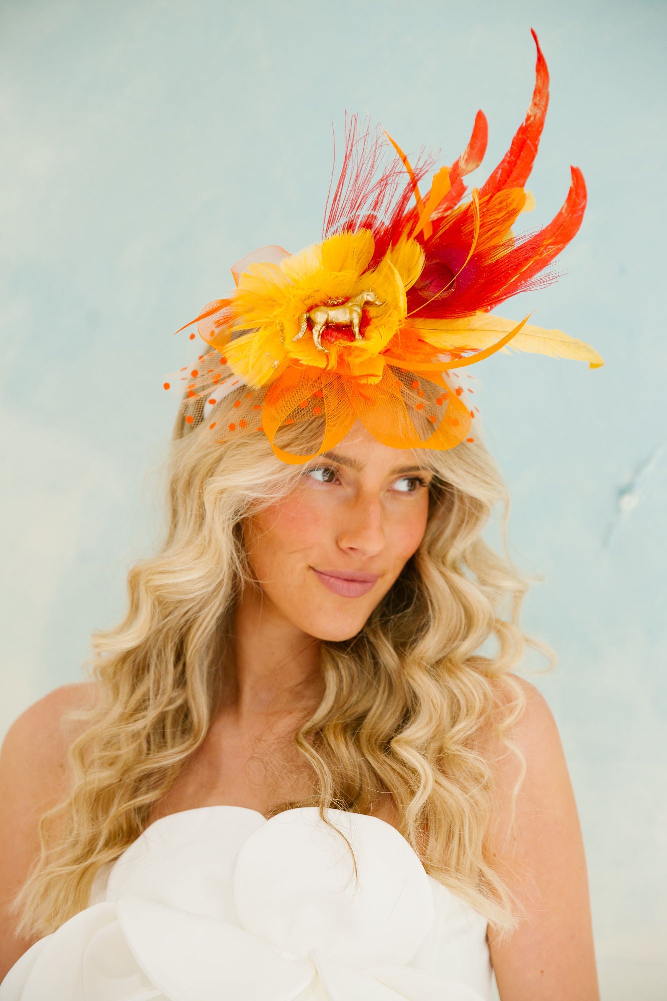 SCARLET CANTER FASCINATOR (ONE OF A KIND) FASCINATOR Judith March