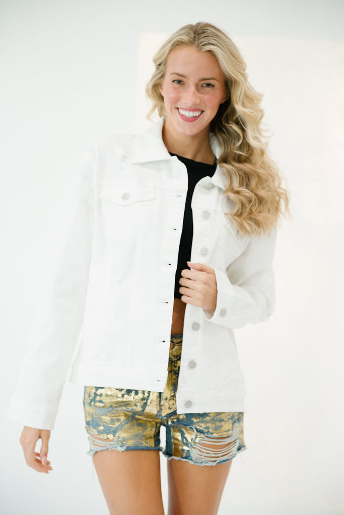 IN THE JUNGLE WHITE DENIM JACKET JACKET Judith March   