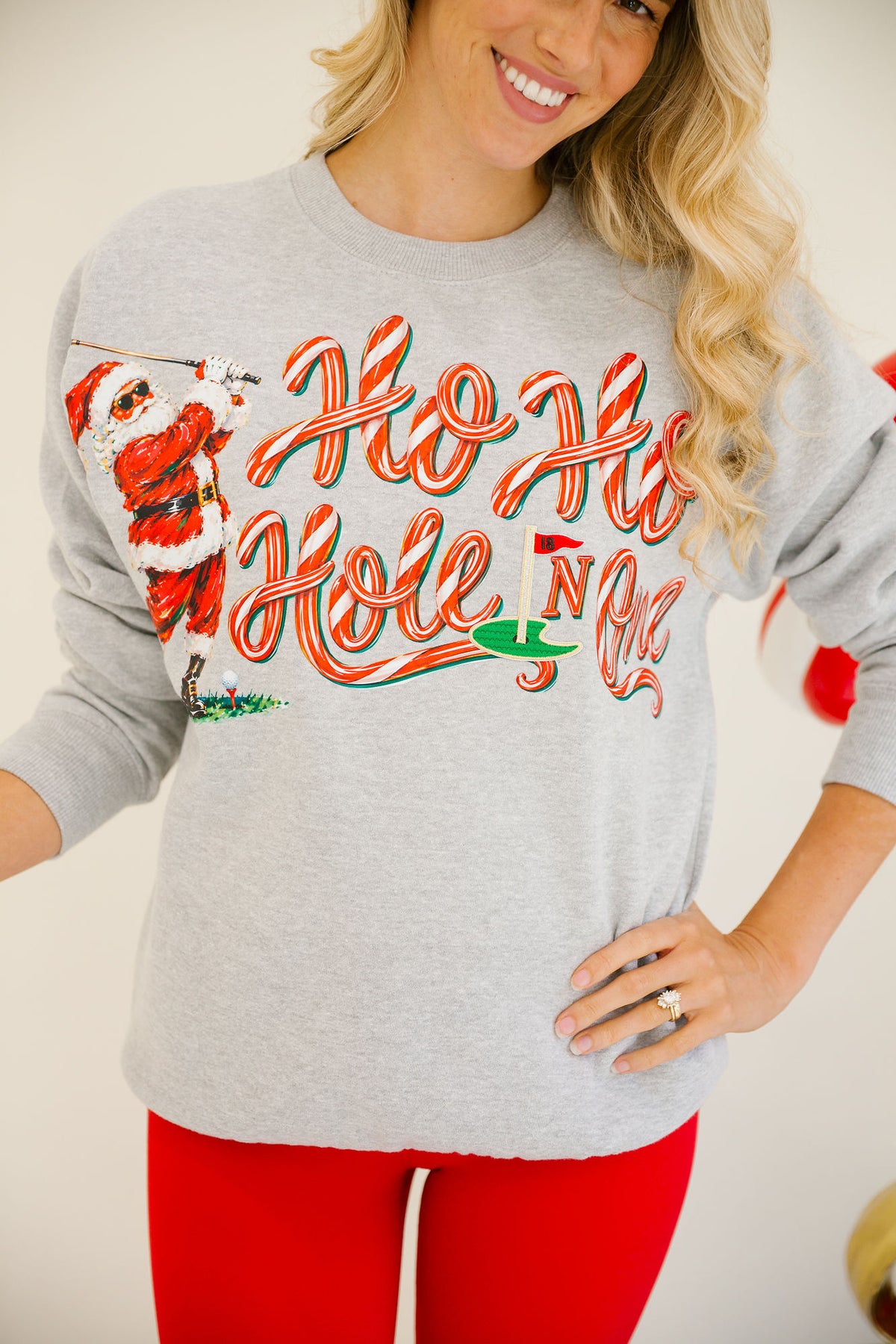 HO HO HOLE IN ONE GREY PULLOVER PULLOVER Judith March