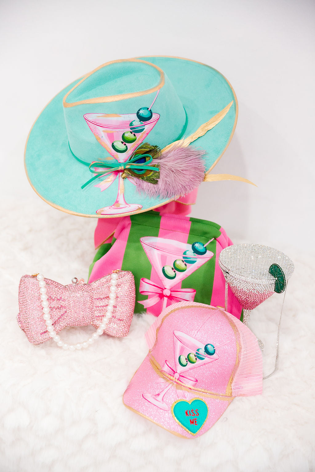 KISS ME MARTINI PINK SPARKLE HAT