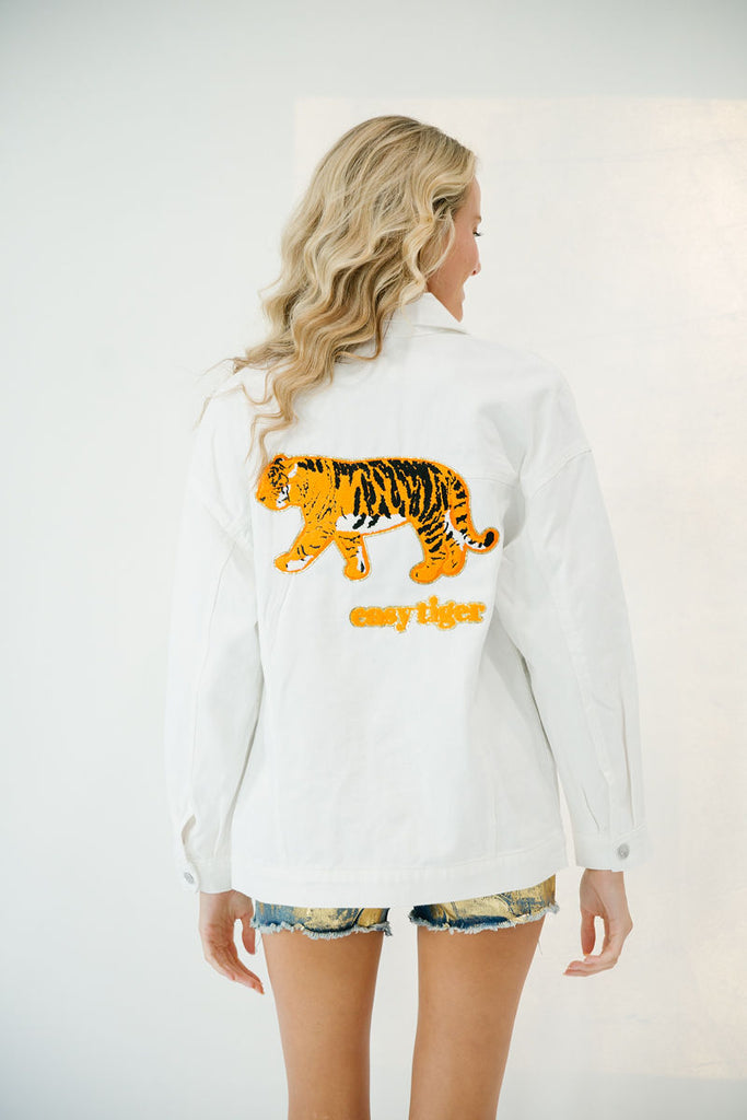 EASY TIGER WHITE DENIM JACKET JACKET Judith March SMALL