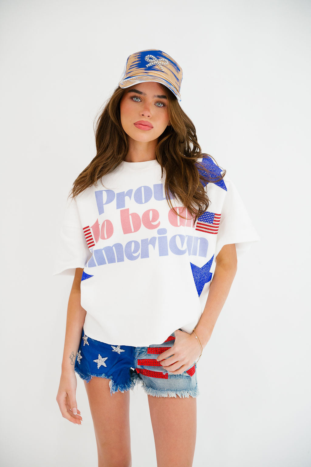 PROUD TO BE AMERICAN SLEEVELESS PULLOVER SWEATER Judith March