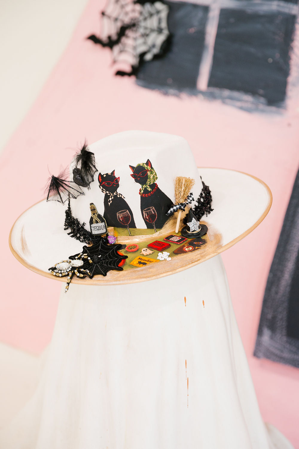 SPOOKY CAT SOCIAL CLUB RANCHER HAT TRUCKER HAT Judith March
