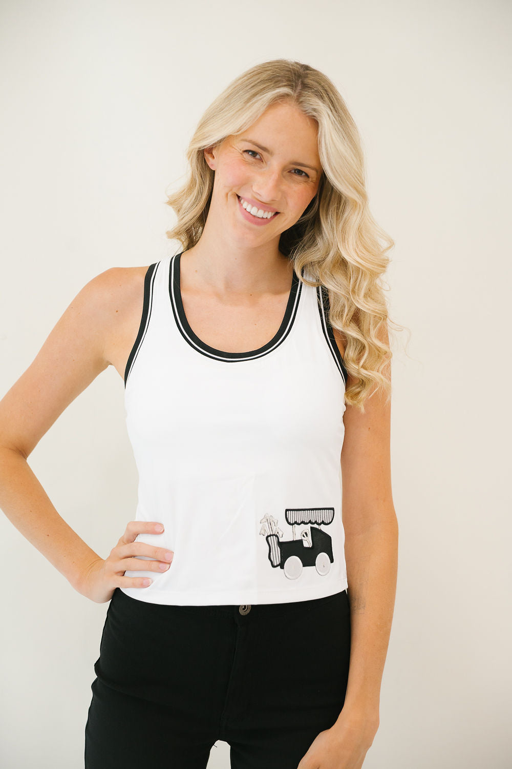 *WHITE GOLF CART TANK - MEDIUM TANK Judith March