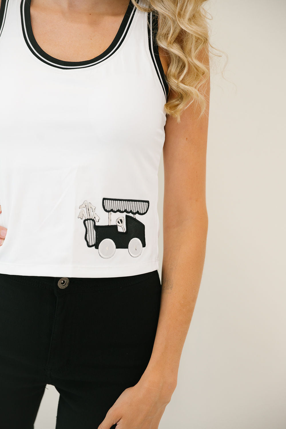 *WHITE GOLF CART TANK - MEDIUM TANK Judith March