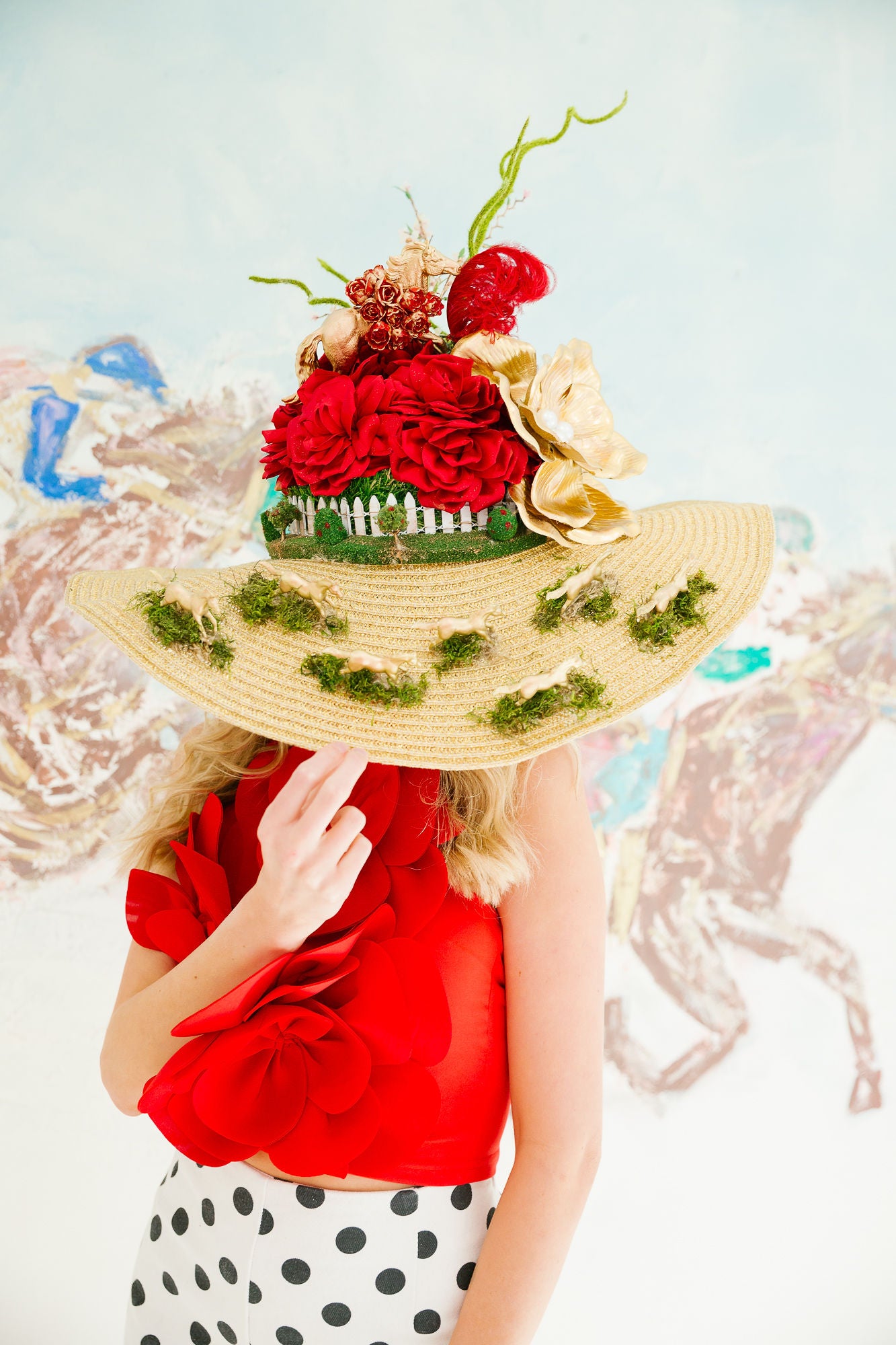GLORY AT THE GRANDSTAND SUN HAT (ONE OF A KIND) RANCHER HAT Judith March