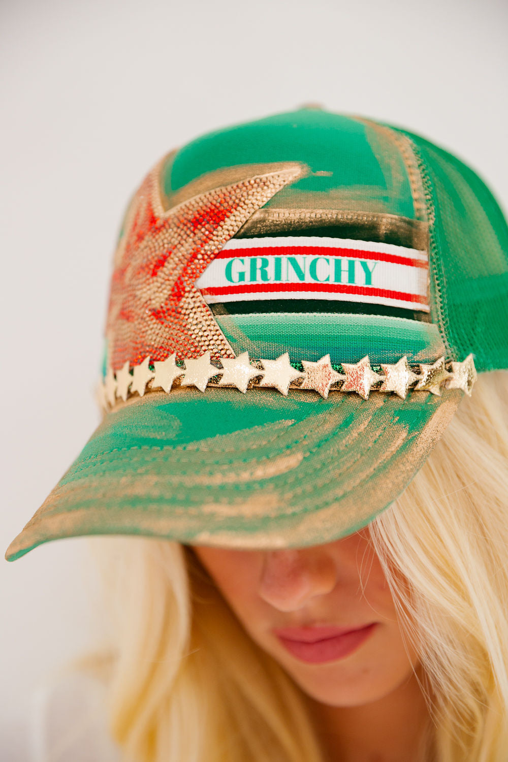 GRINCHY GREEN TRUCKER HAT HAT Judith March